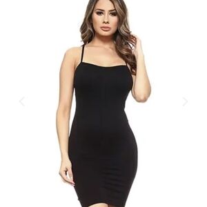 Black Spaghetti Strap Bodycon Dress